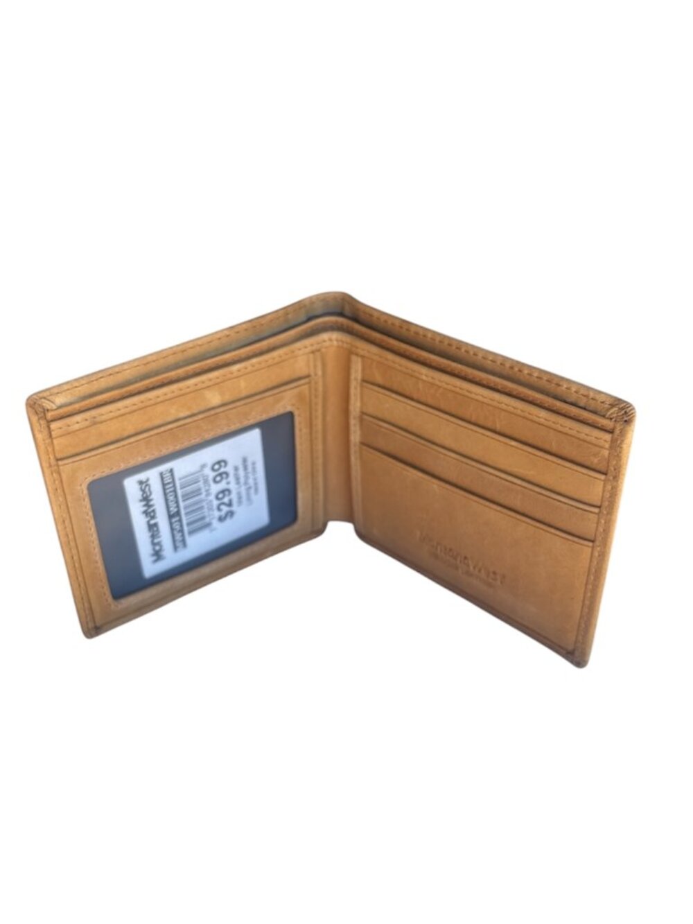 Montana West Leather Bifold Wallet, Light Brown Tan / NIB